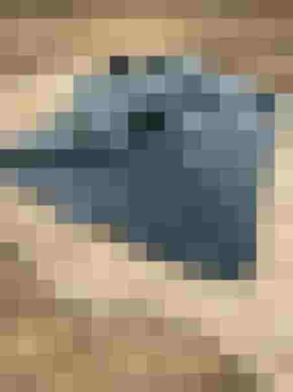 dreieckstuch aus merinowolle in jeansblau und grau