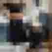 Schwarzes A-Linien Kleid mit Gürtel und Puffärmelshirt aus nachhaltiger Handarbeit